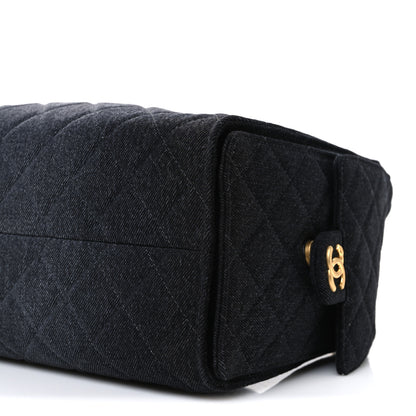 Chanel Washed Denim Quilted Small Chanel 25 Handbag Black 10 of 10
