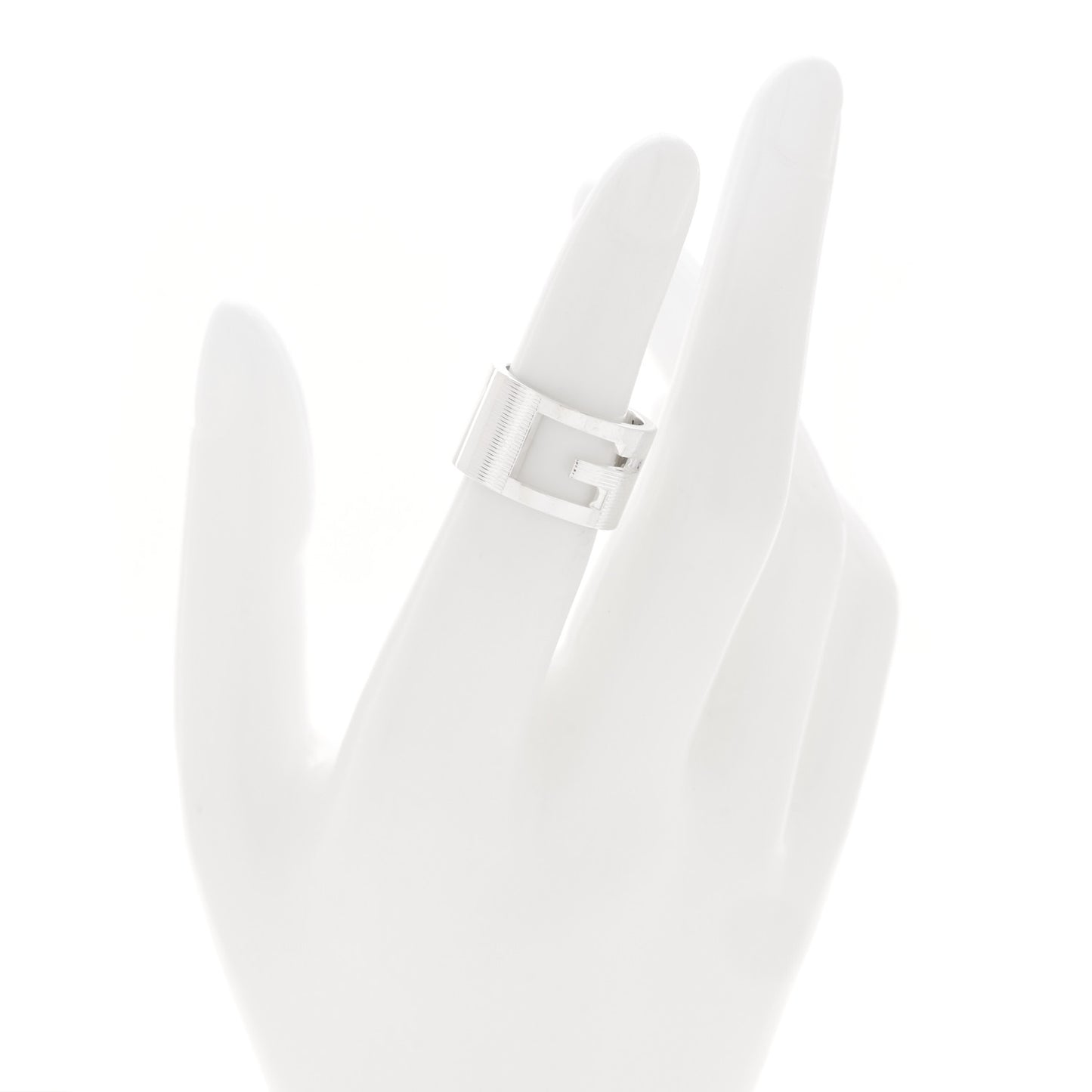 Sterling Silver Wide G Cutout Ring 49 5