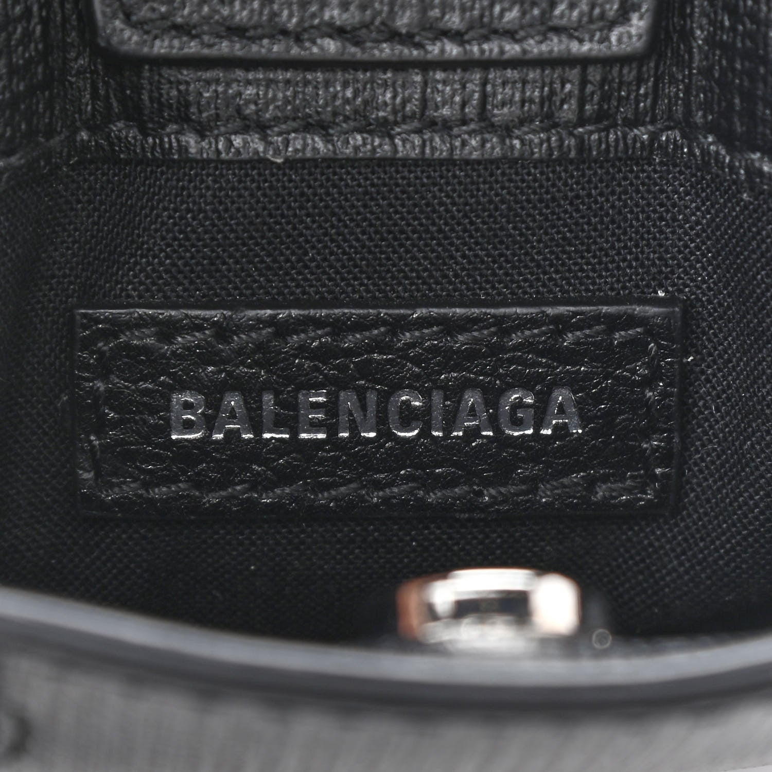 Balenciaga Squared Calfskin Logo Shopping Phone Holder Bag Black 6 of 8