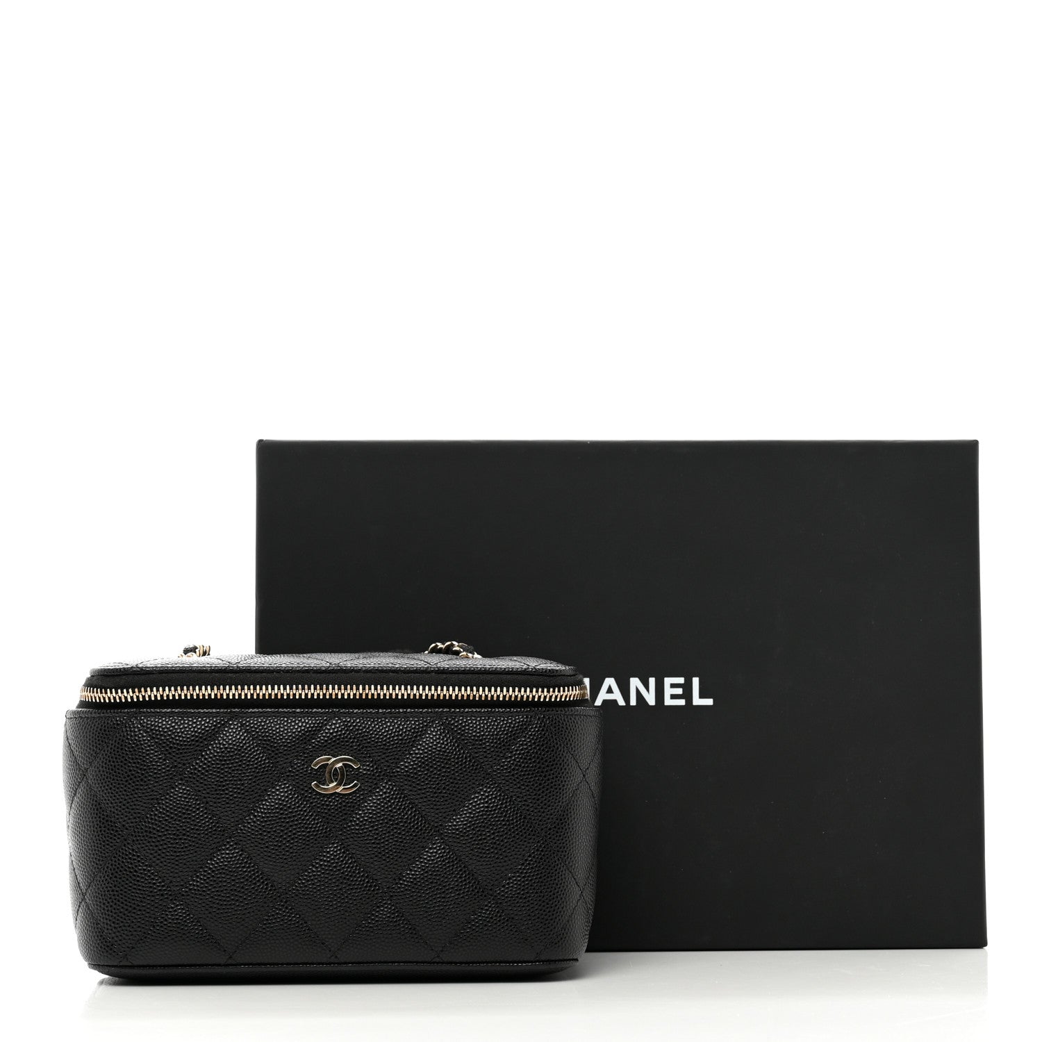 Chanel Caviar Quilted Small Vanity Case With Chain Black 10 of 10