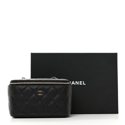 Chanel Caviar Quilted Small Vanity Case With Chain Black 10 of 10