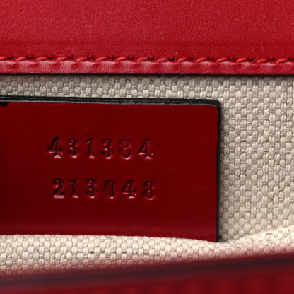 Gucci Knight Calfskin Small GG Marmont Chain Handle Bag Hibiscus Red 7 of 11