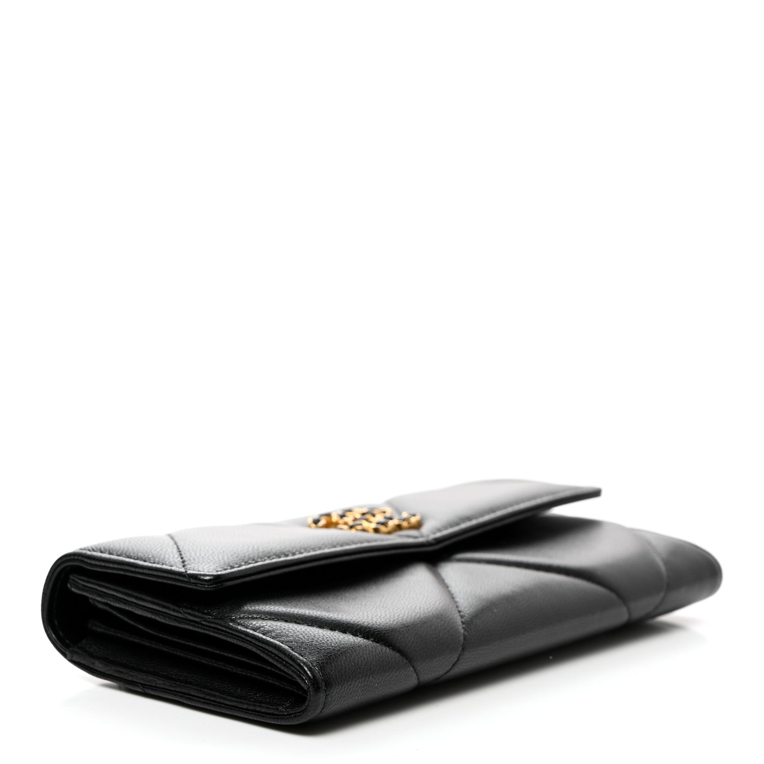Chanel Lambskin Quilted Chanel 19 Flap Wallet Black 5 of 9