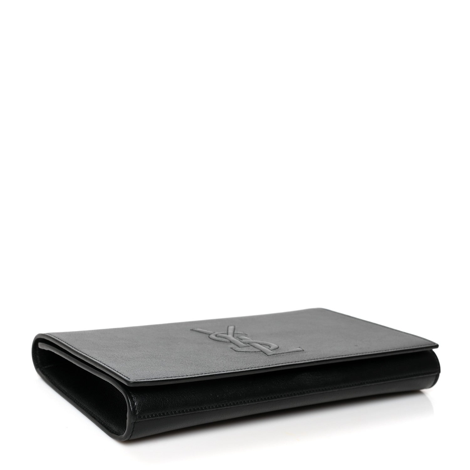 Saint Laurent Calfskin Monogram Large Belle De Jour Clutch Black 3 of 9