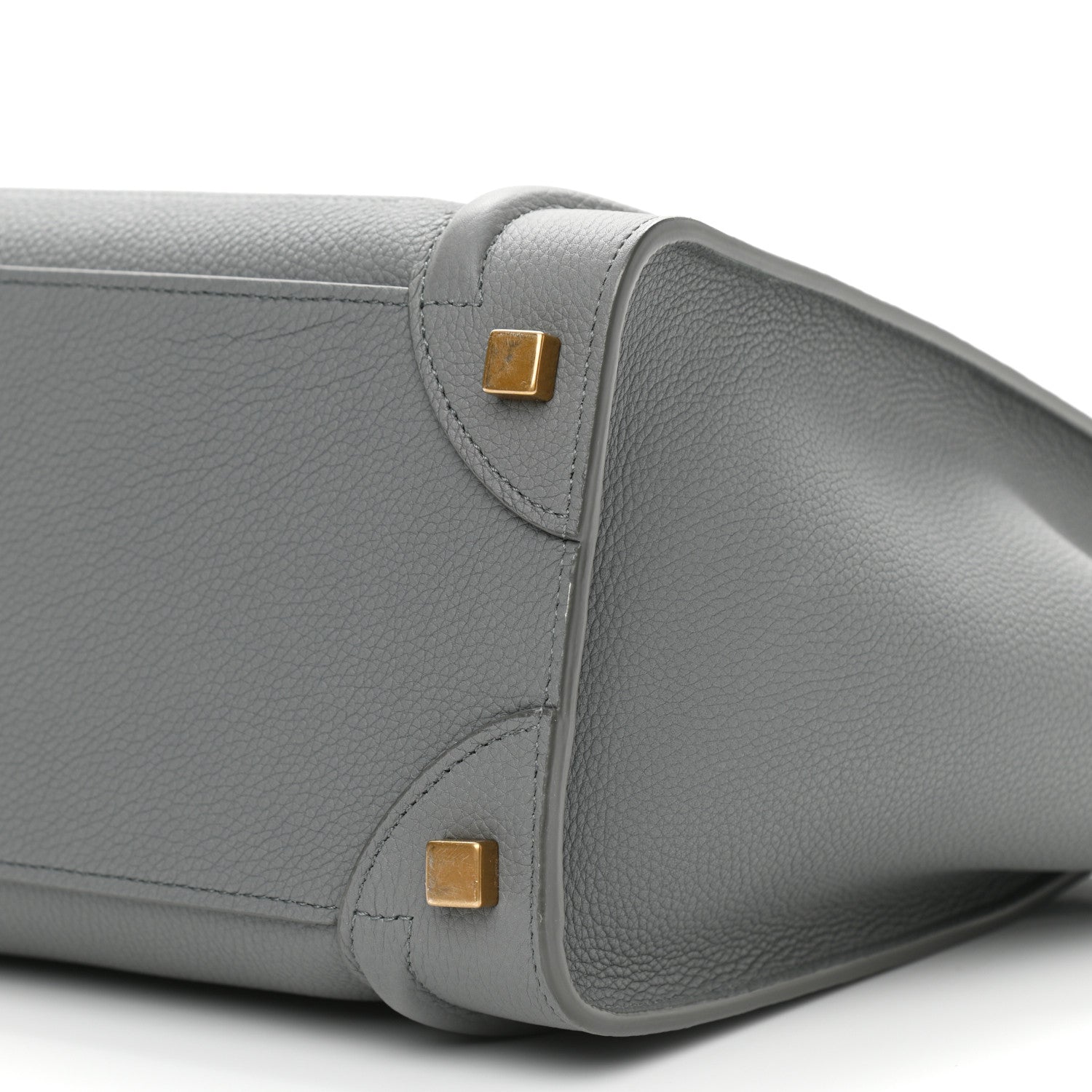 Celine Drummed Calfskin Micro Luggage Kohl 9 of 10
