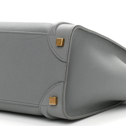 Celine Drummed Calfskin Micro Luggage Kohl 9 of 10