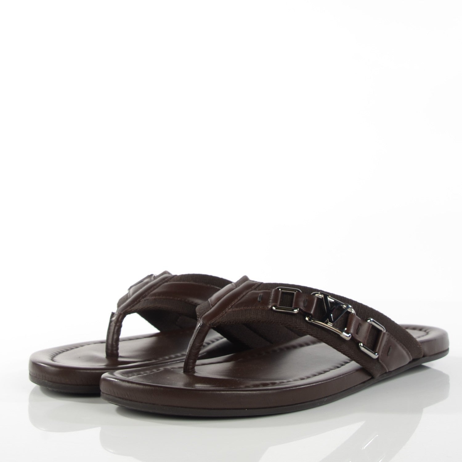 Louis Vuitton Leather Atoll Thong Sandals 38 Cacao 4 of 10