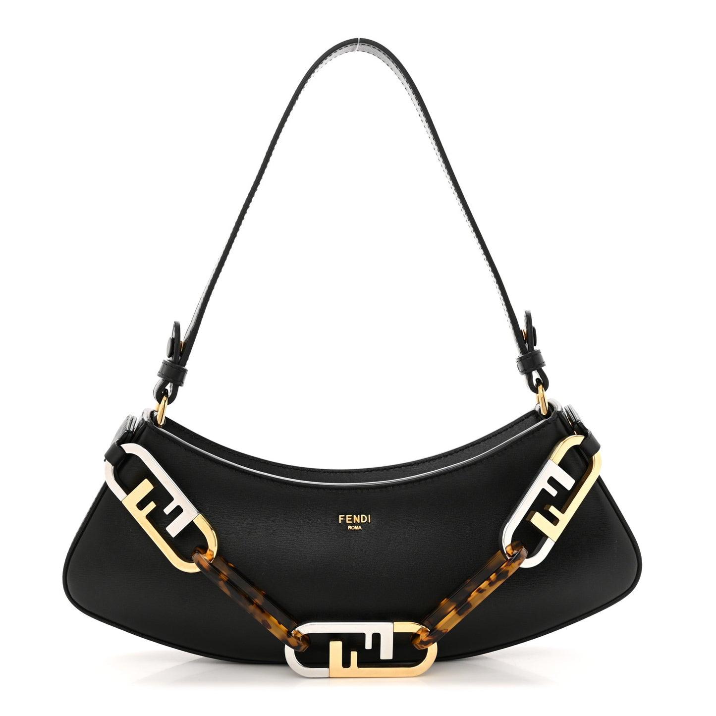 Vitello Queen Palmellato Fendi O'Lock Swing Black