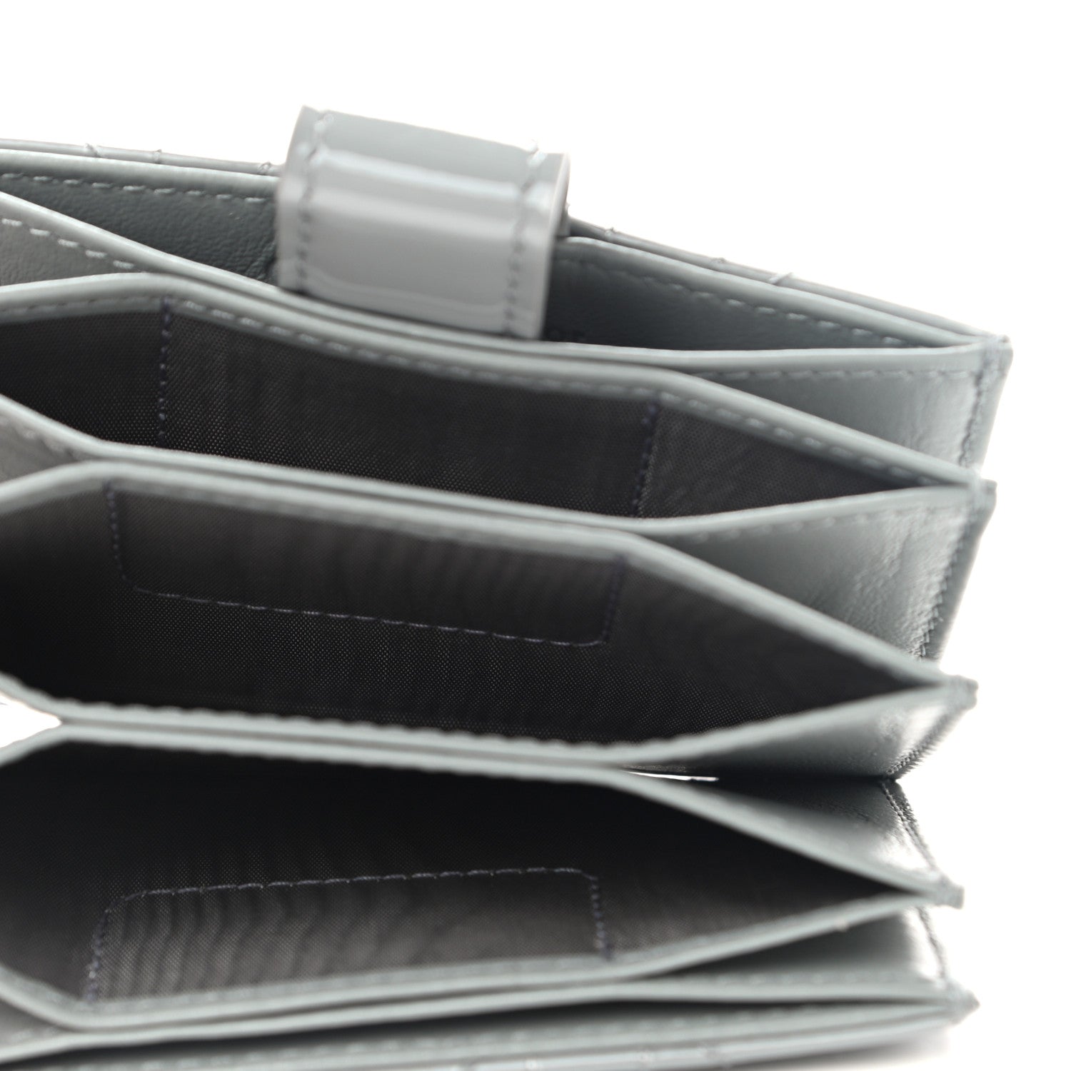 Christian Dior Patent Cannage Lady Dior 5-Gusset Card Holder Grey 5 of 8