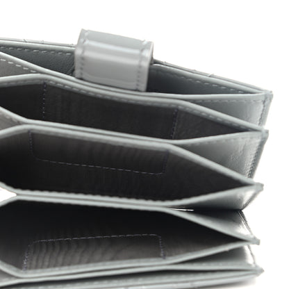 Christian Dior Patent Cannage Lady Dior 5-Gusset Card Holder Grey 5 of 8