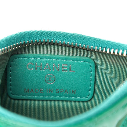 Chanel Patent Quilted Key Holder Case Green 5 of 12