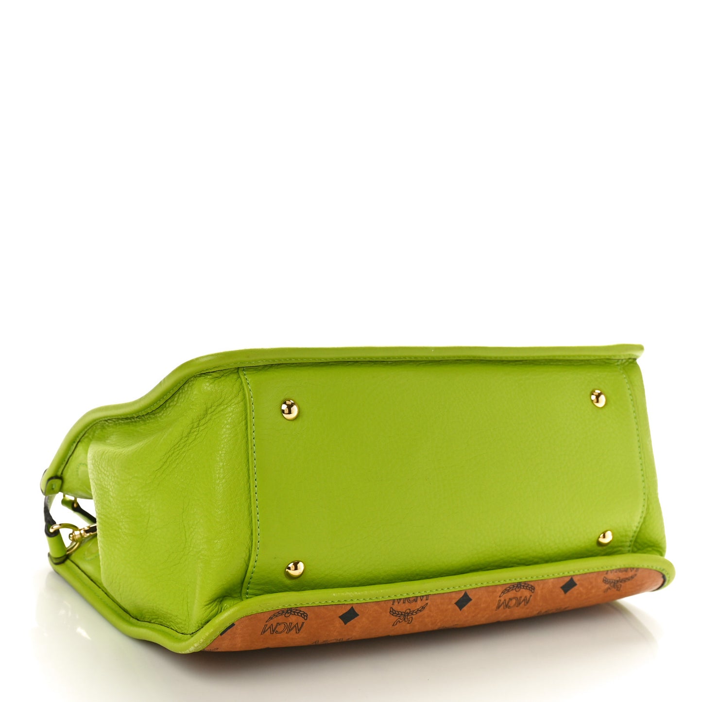 Visetos Double Zip Tote Cognac Green