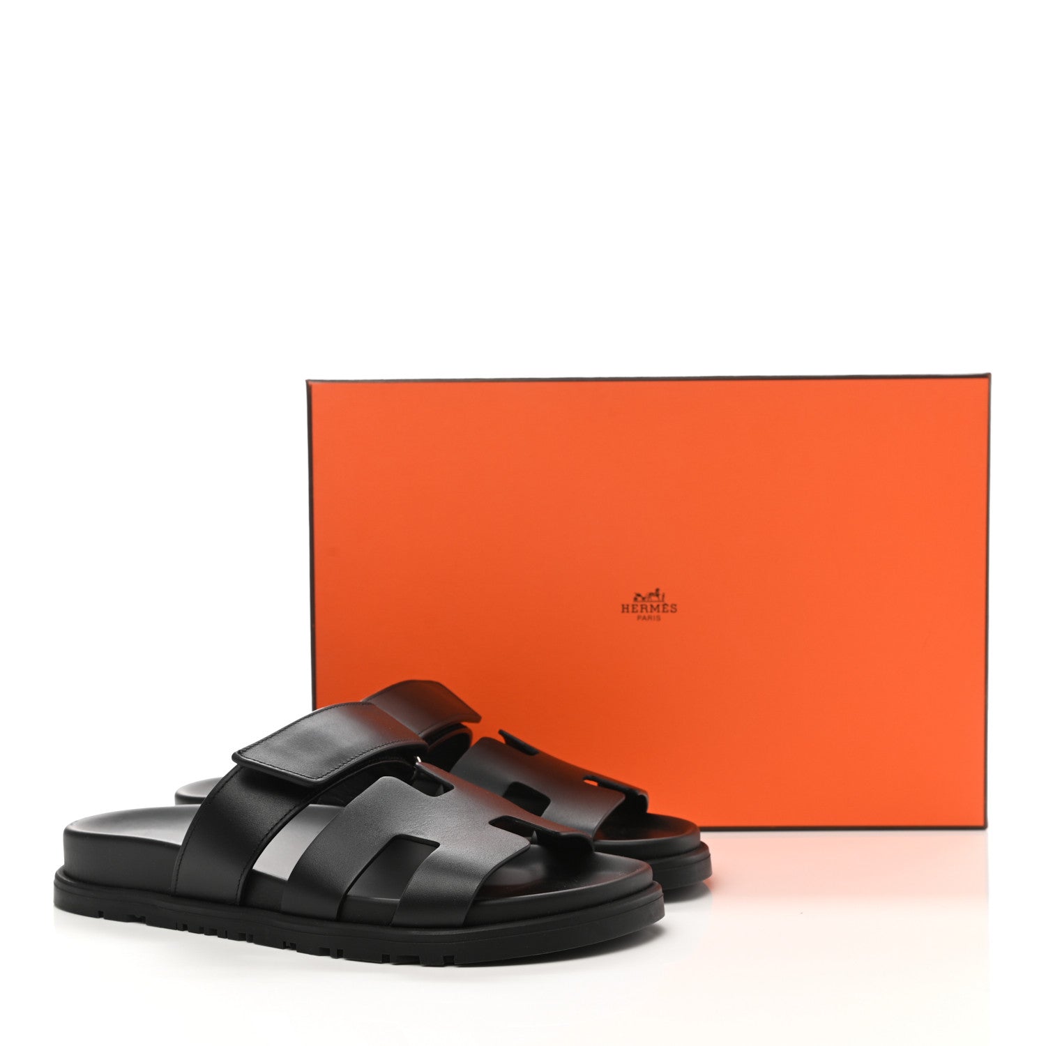 Hermes Calfskin Womens Chypre Sandals 35.5 Black 9 of 9