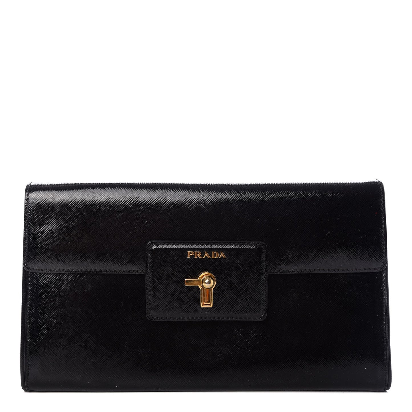Vernice Saffiano Clutch Black