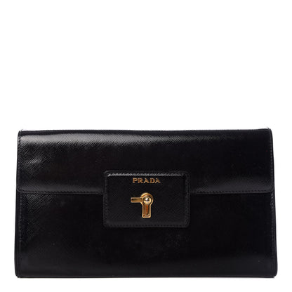 Prada Vernice Saffiano Clutch Black 1 of 7