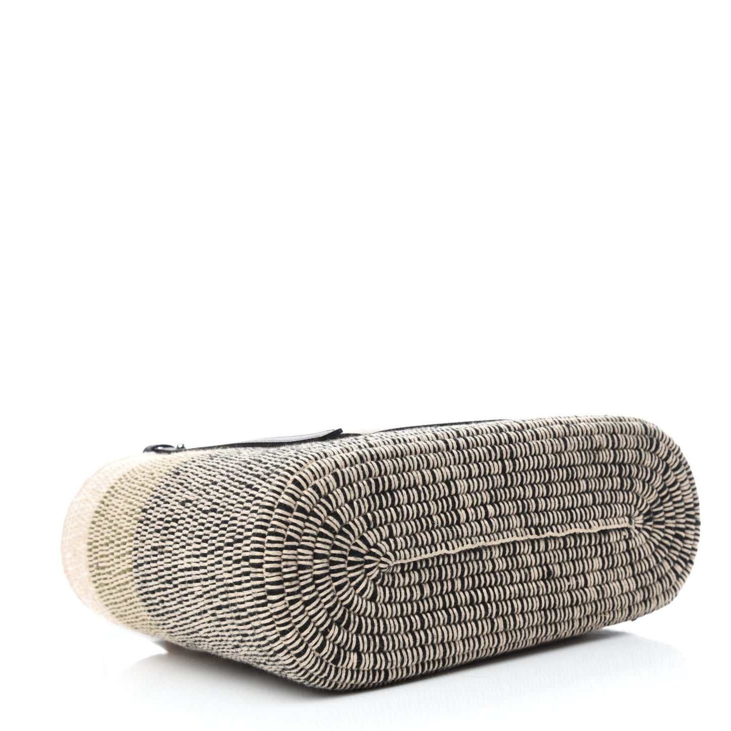 Textile Calfskin Small Square Basket Tote Bag Tan Black