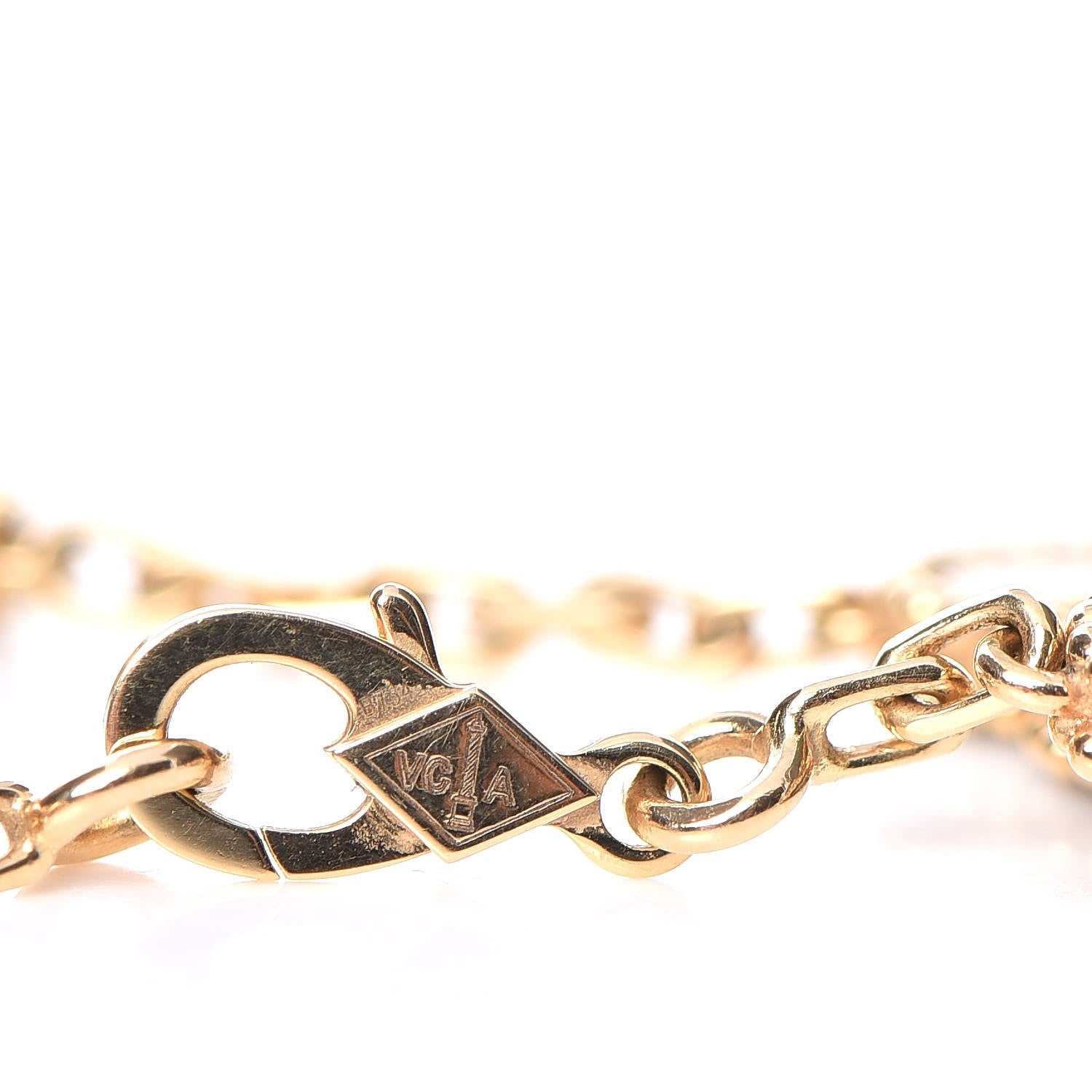 Van Cleef & Arpels 18K Yellow Gold Tiger Eye 5 Motifs Vintage Alhambra Bracelet 5 of 6