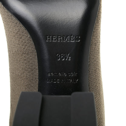 Hermes Knit Calfskin Volver 60 Ankle Boots 36.5 Vert Sapin 6 of 8