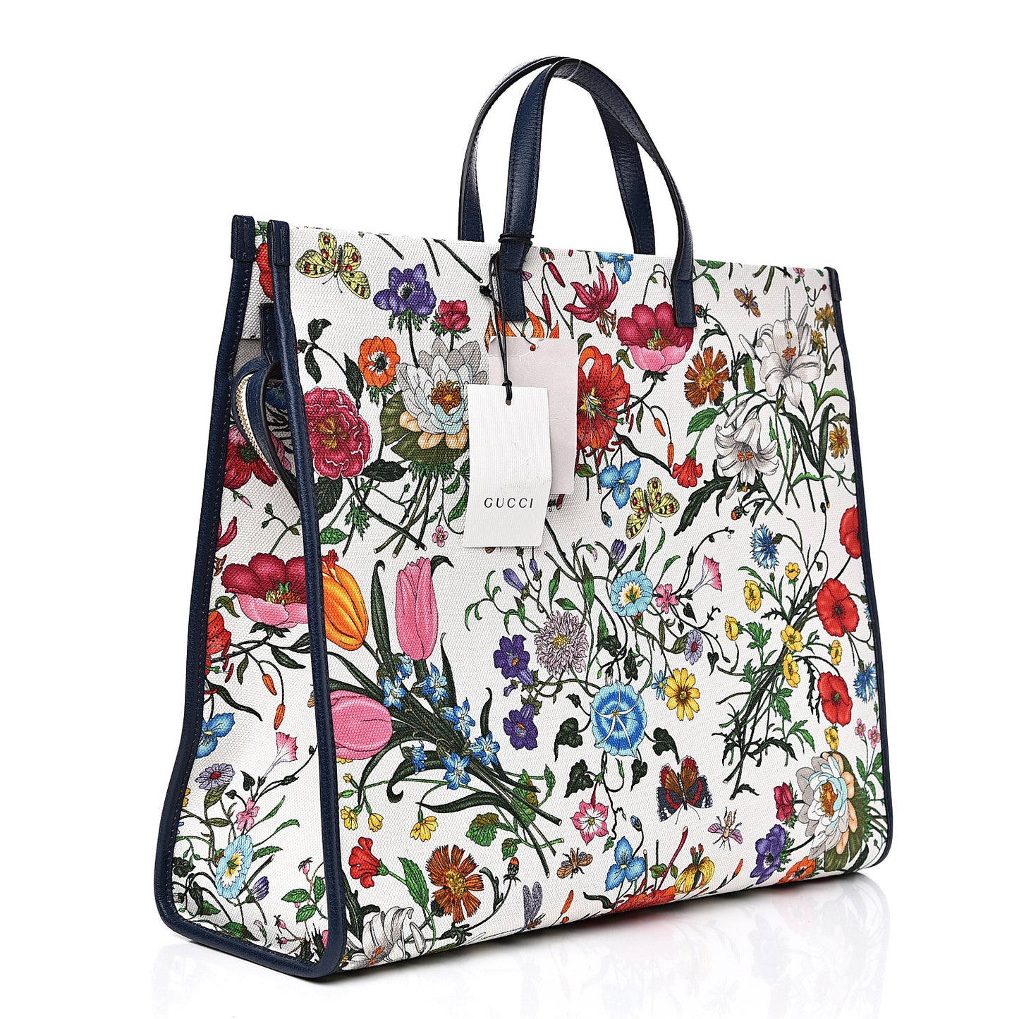 Canvas Large Flora Tote Navy Multicolor