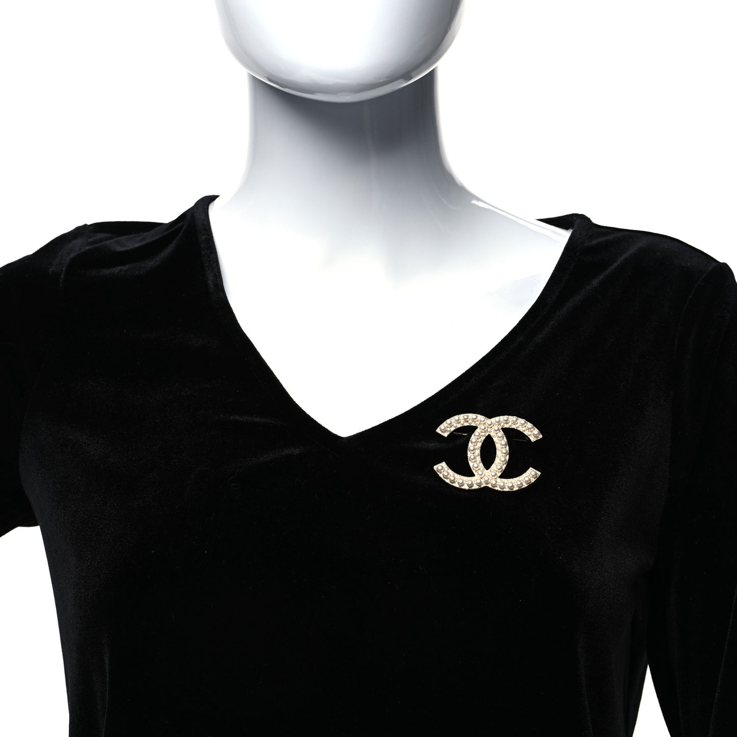 Pearl CC Brooch Gold