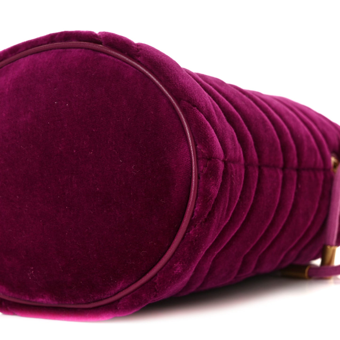 Velvet Matelasse Mini GG Marmont 2.0 Bucket Bag Fuchsia Violet Cyclamen