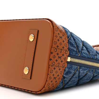 Louis Vuitton Denim Calfskin Reverse Monogram Malletage Alma BB Blue 10 of 10