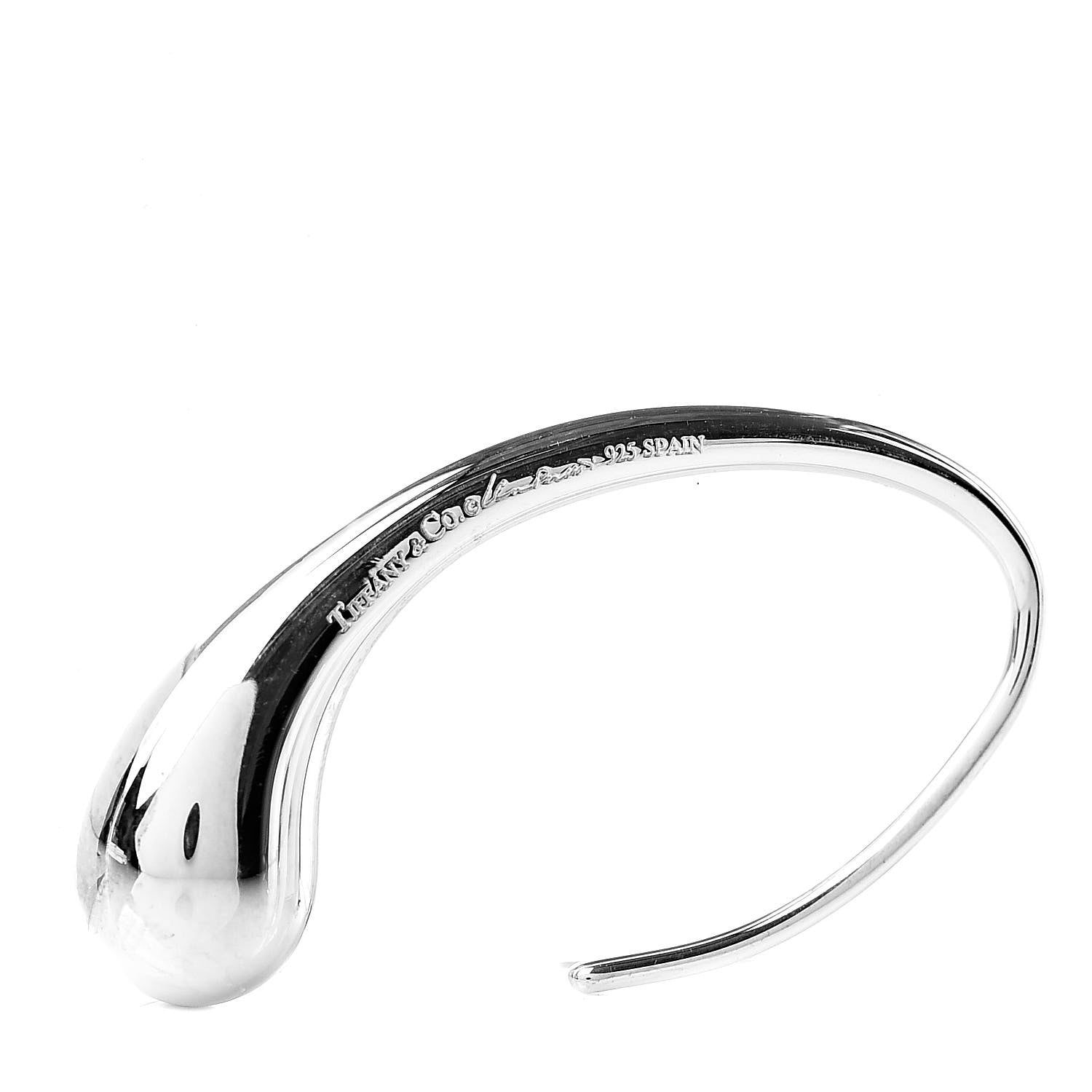 Tiffany Sterling Silver Elsa Peretti Teardrop Hoop Earrings 3 of 4