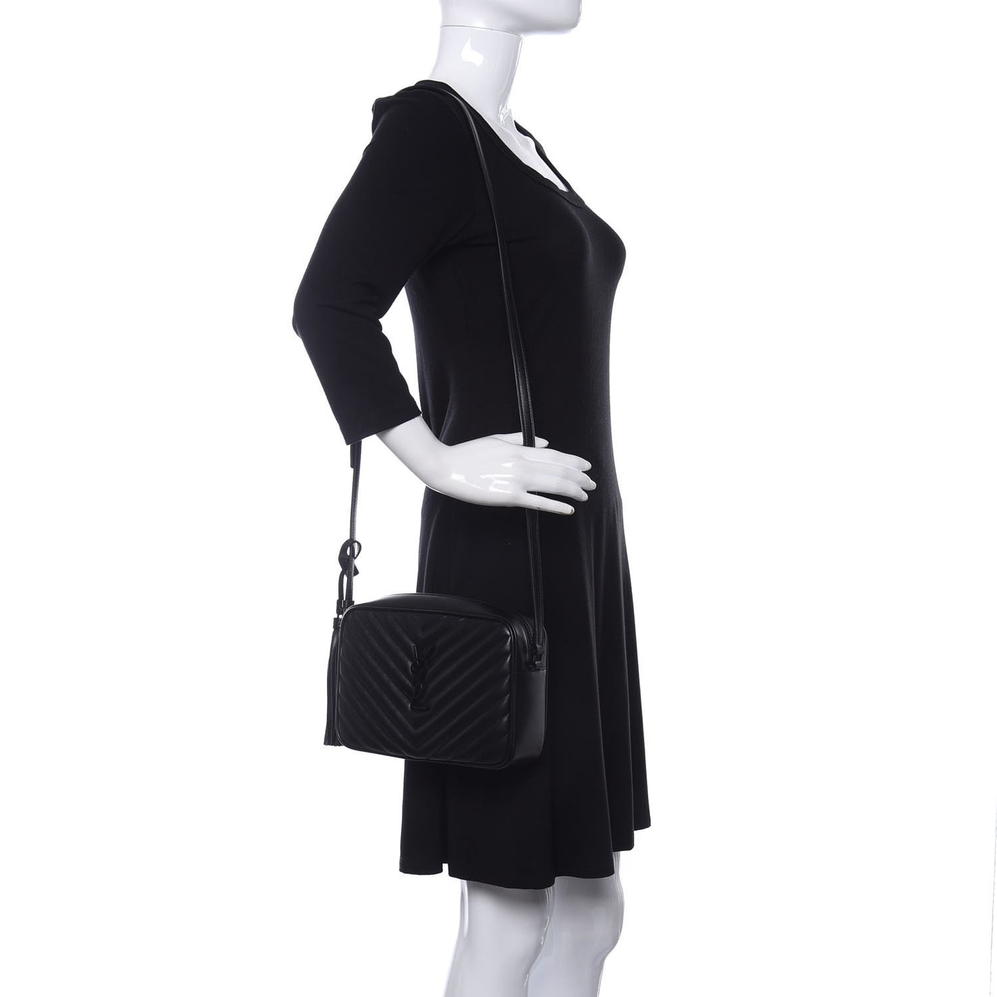 Calfskin Matelasse Monogram Lou Camera Bag Black