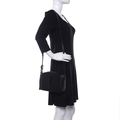 Saint Laurent Calfskin Matelasse Monogram Lou Camera Bag Black 2 of 11