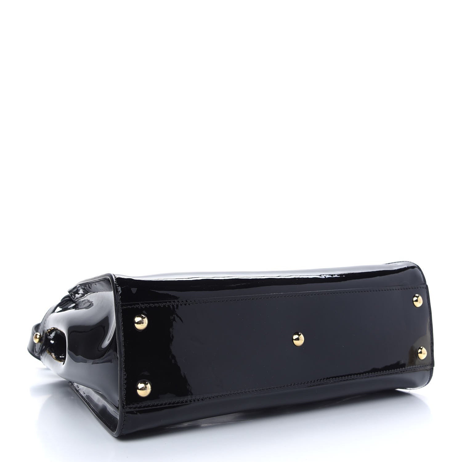 Fendi Patent Medium Peekaboo Iconic Defender Satchel Black 4 of 9