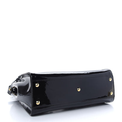 Fendi Patent Medium Peekaboo Iconic Defender Satchel Black 4 of 9