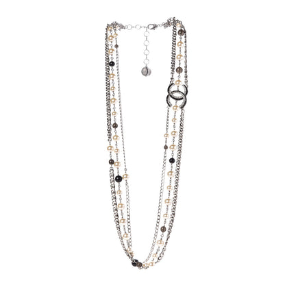 Chanel Pearl Crystal CC Double Strand Fancy Belt Pearly White 3 of 7