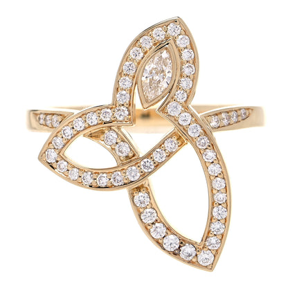 Harry Winston 18K Yellow Gold Diamond Lily Cluster Ring 53 6.5 1 of 7