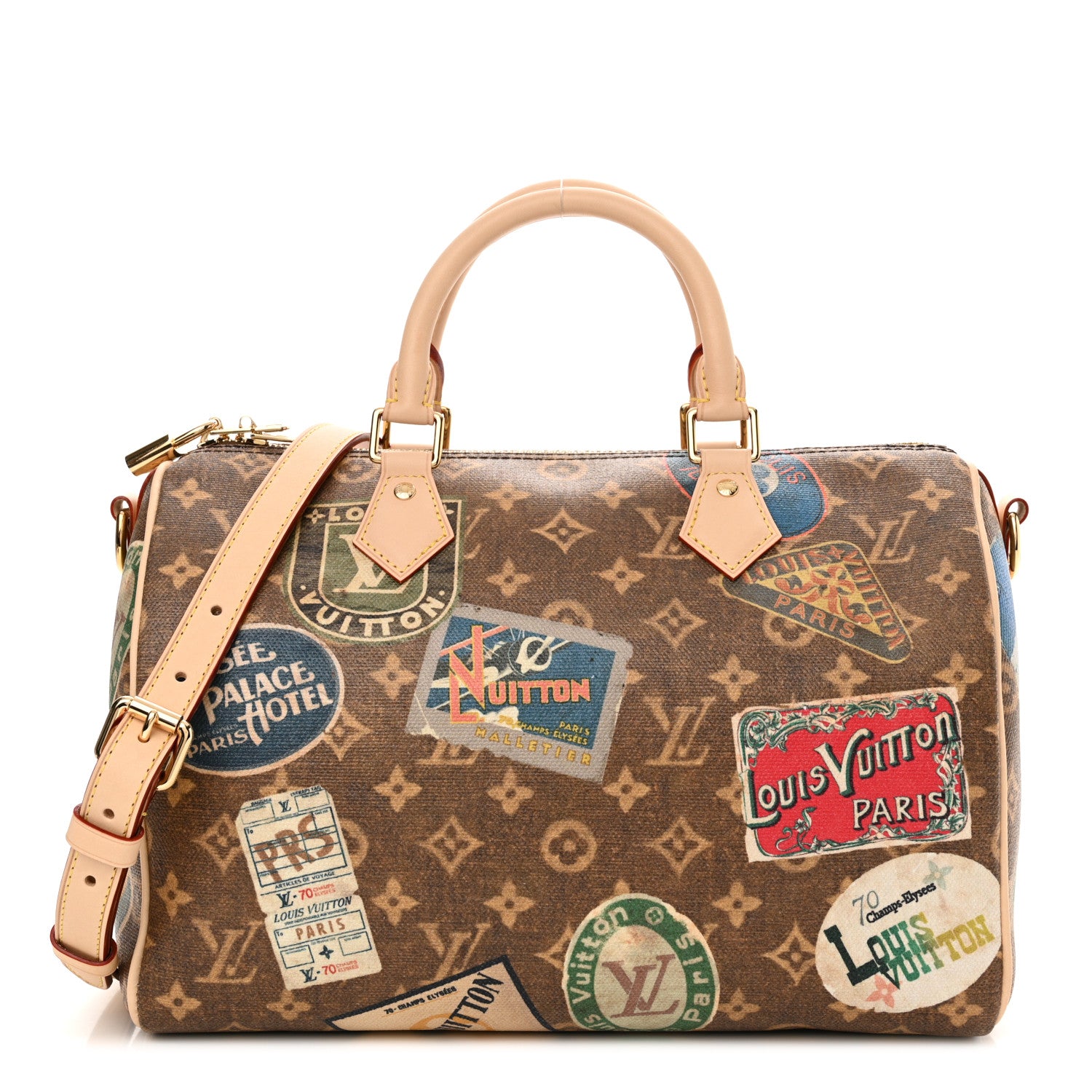 Louis Vuitton Monogram Hotel Labels Speedy Bandouliere 30 1 of 12