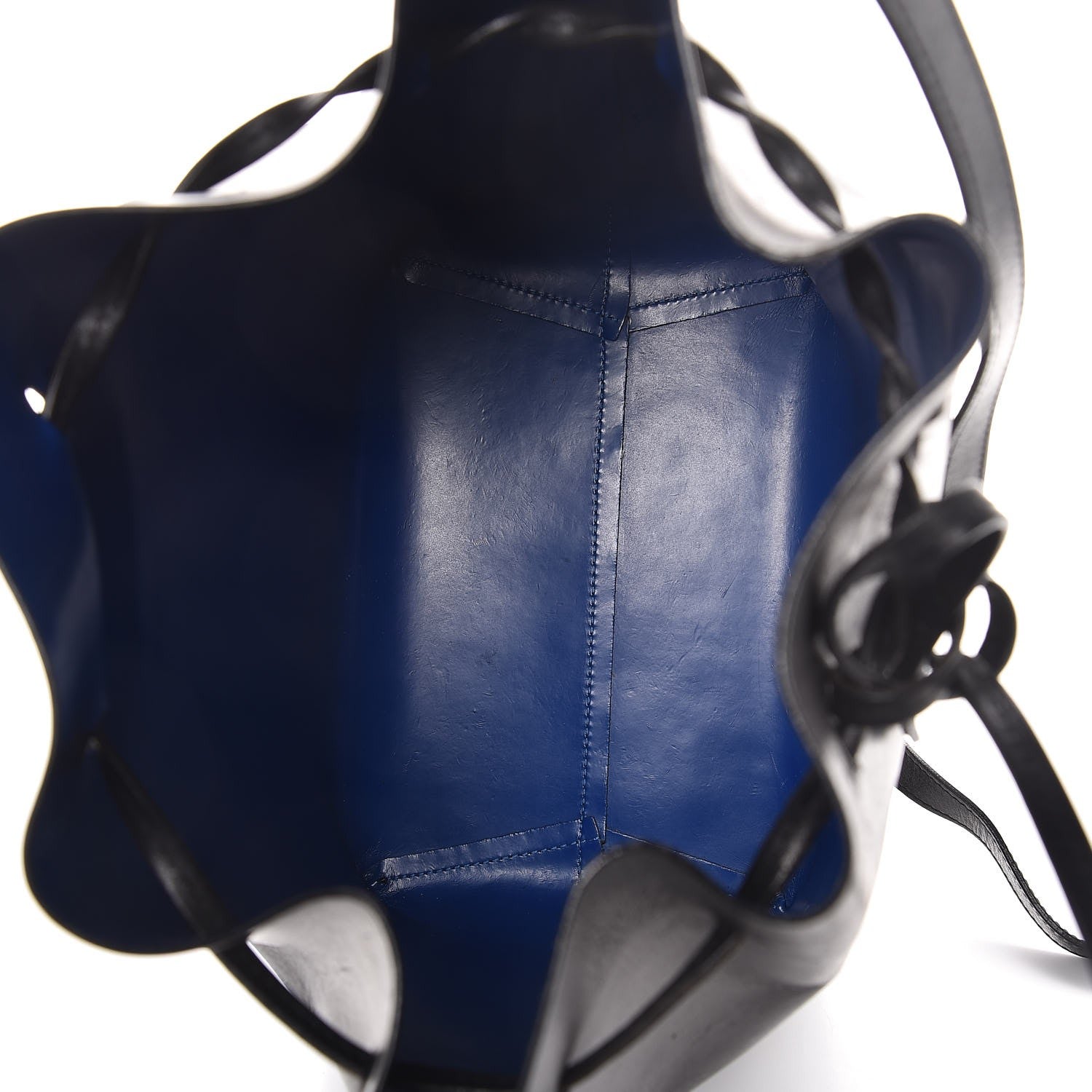 Mansur Gavriel Vegetable Tanned Calfskin Bucket Bag Black Royal 6 of 11