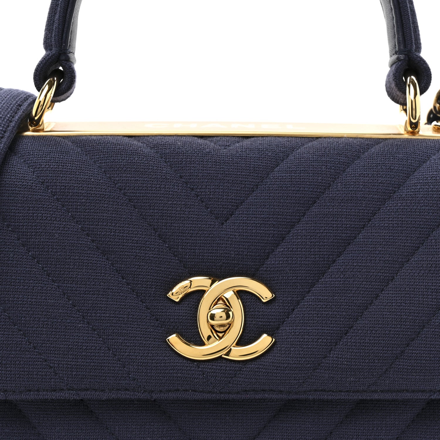 Chanel Jersey Chevron Quilted Small Trendy CC Dual Handle Flap Bag