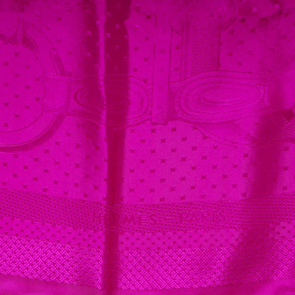 Hermes Silk Coaching Scarf 140 Cyclamen 3 of 6