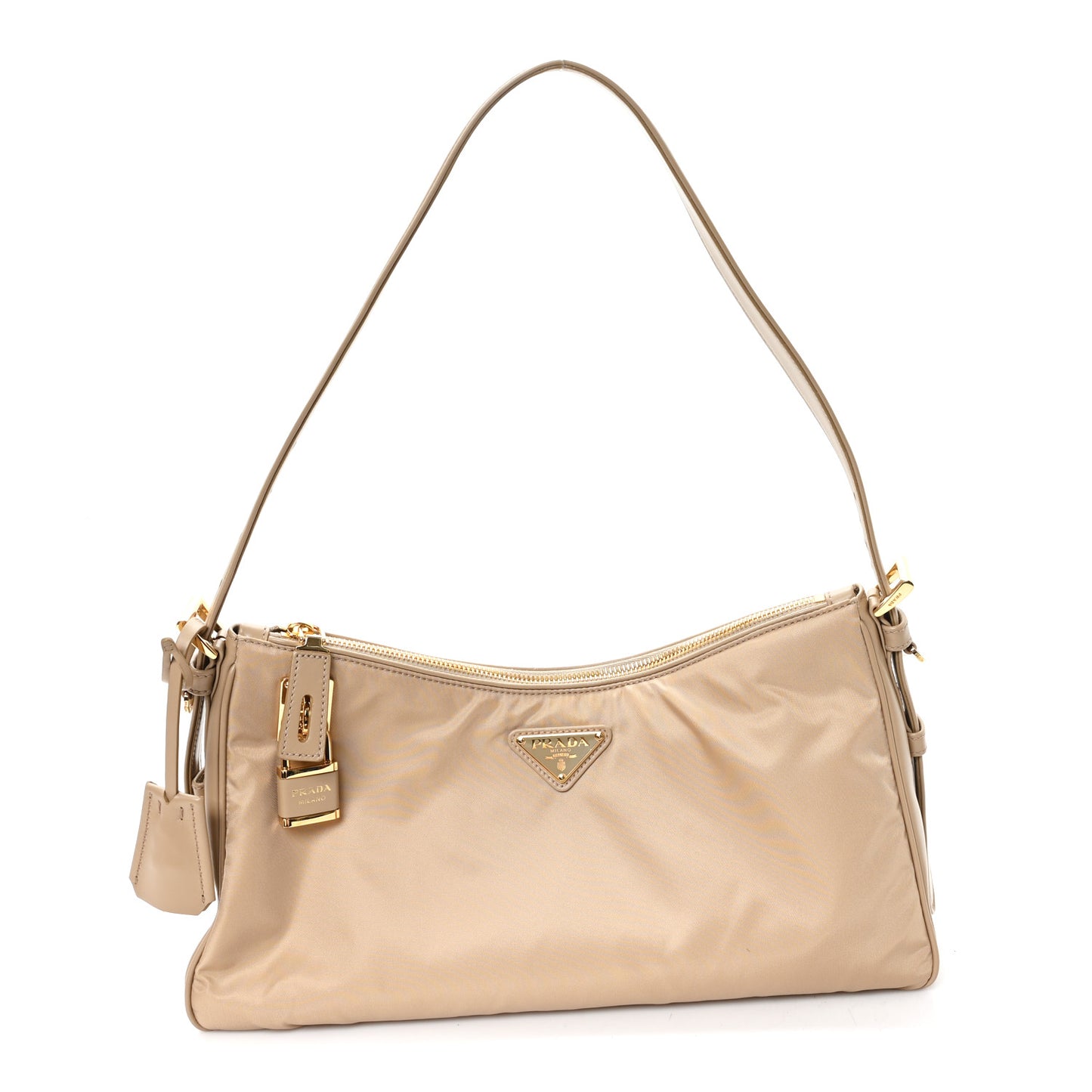 Re-Nylon Vitello Large Aimee Shoulder Bag Cammello