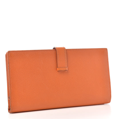 Hermes Epsom Bearn Gusset Wallet Orange 3 of 6