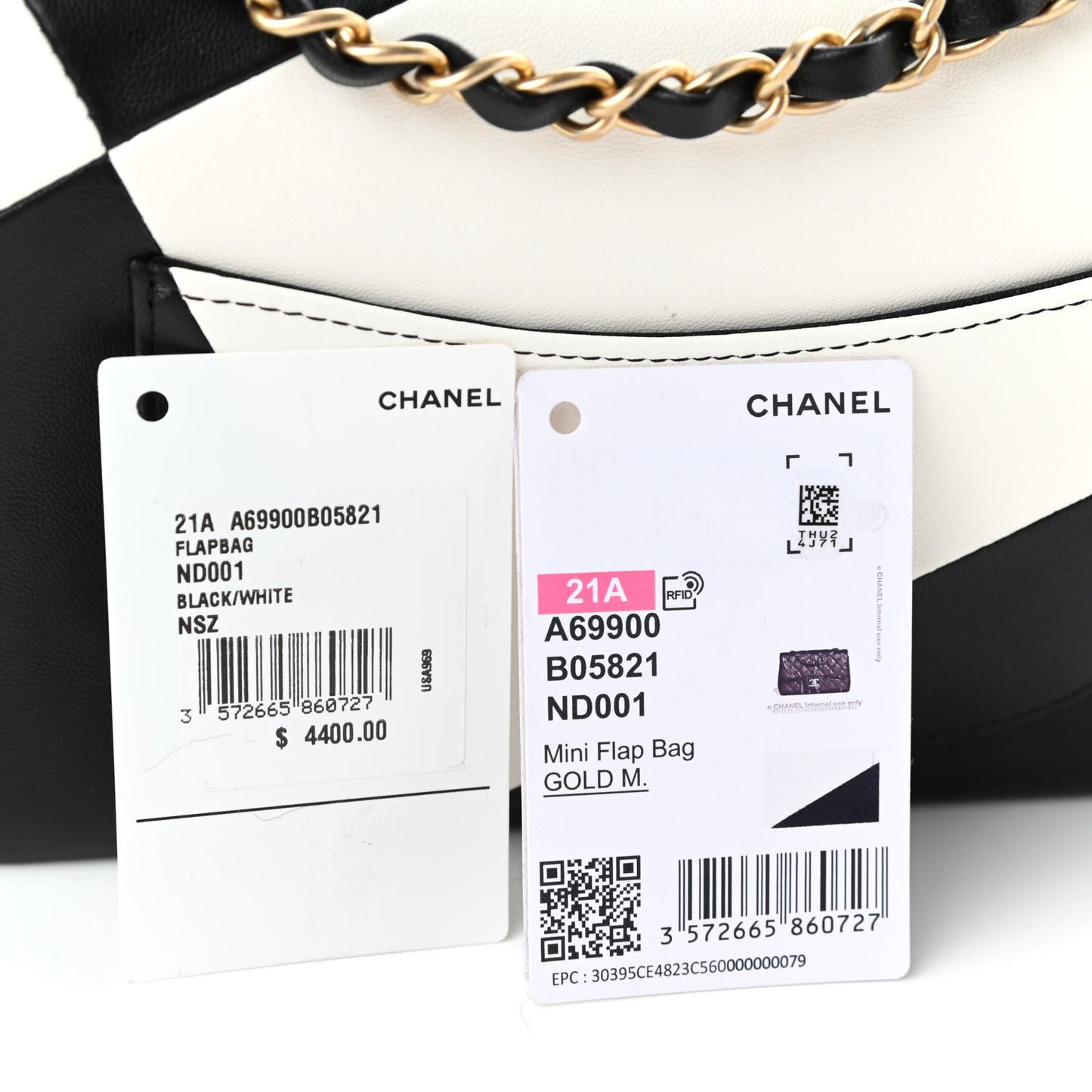 Lambskin Geometric Patchwork Mini Flap Black White