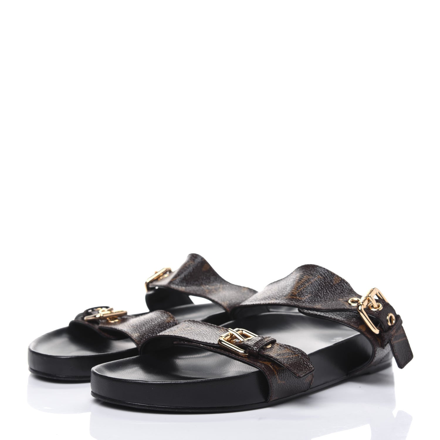 Louis Vuitton Monogram Bom Dia Mule Sandals 39.5 Black 3 of 9