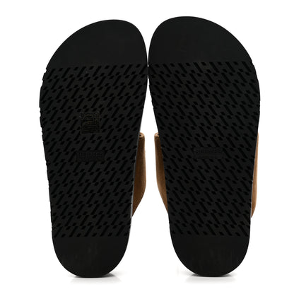 Hermes Suede Goatskin Womens Joyce Sandals 37 Brun Fume 6 of 9