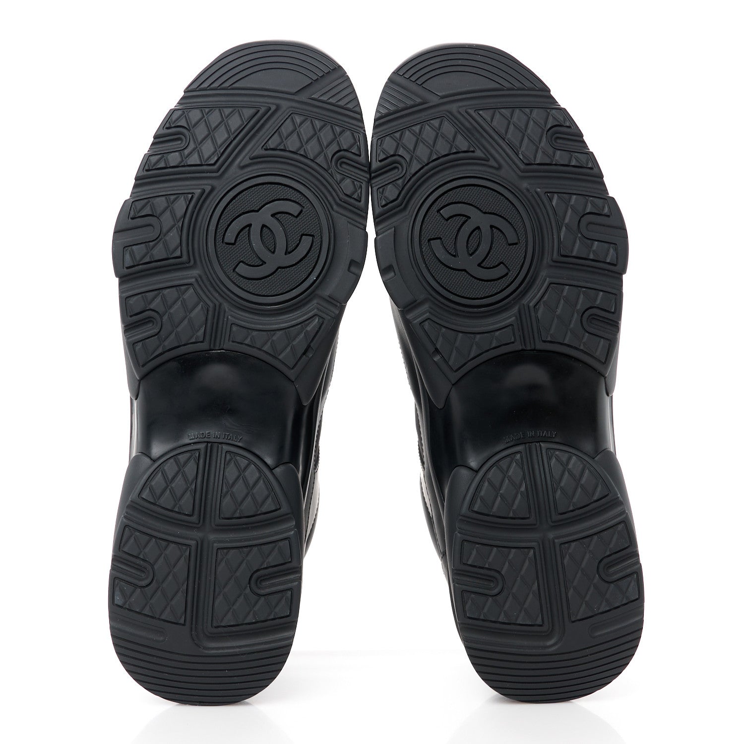 Chanel Lambskin Fabric CC Uniform Mens Sneakers 44 Black 5 of 9