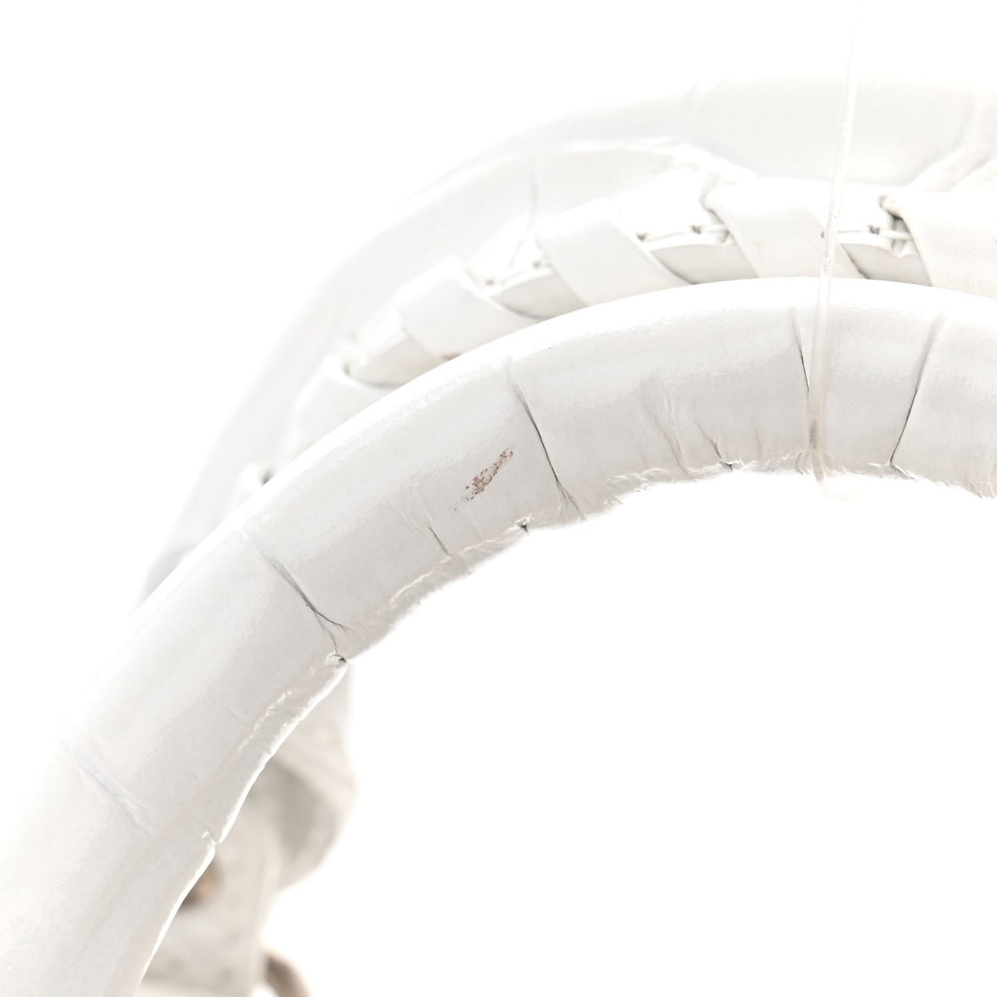 Semi Shiny Calfskin Crocodile Embossed Neo Classic Silver Hardware Mini City White