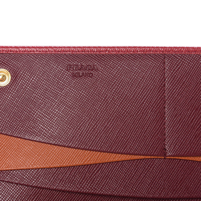 Prada Saffiano Metal Continental Flap Wallet Fuoco 5 of 6