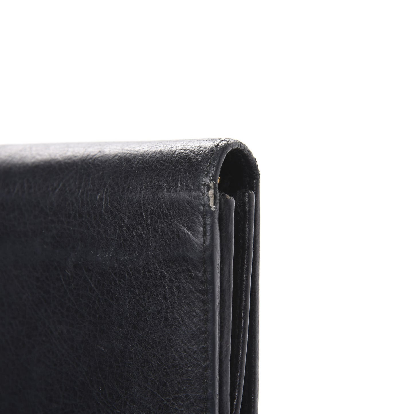 Agneau Giant 12 Gold Hardware Money Wallet Black