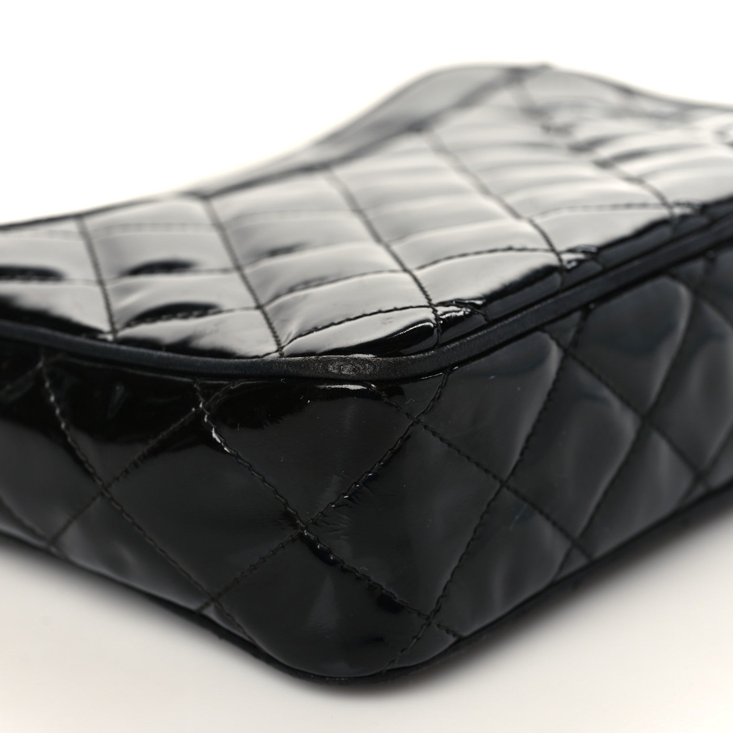 Chanel Patent Quilted Tassel Camera Case Black 7 of 8