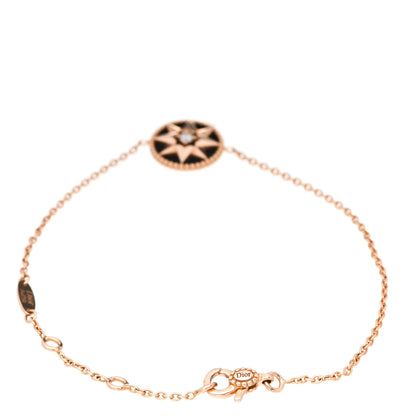 Christian Dior 18K Rose Gold Diamond Black Onyx Rose Des Vents Bracelet 2 of 5