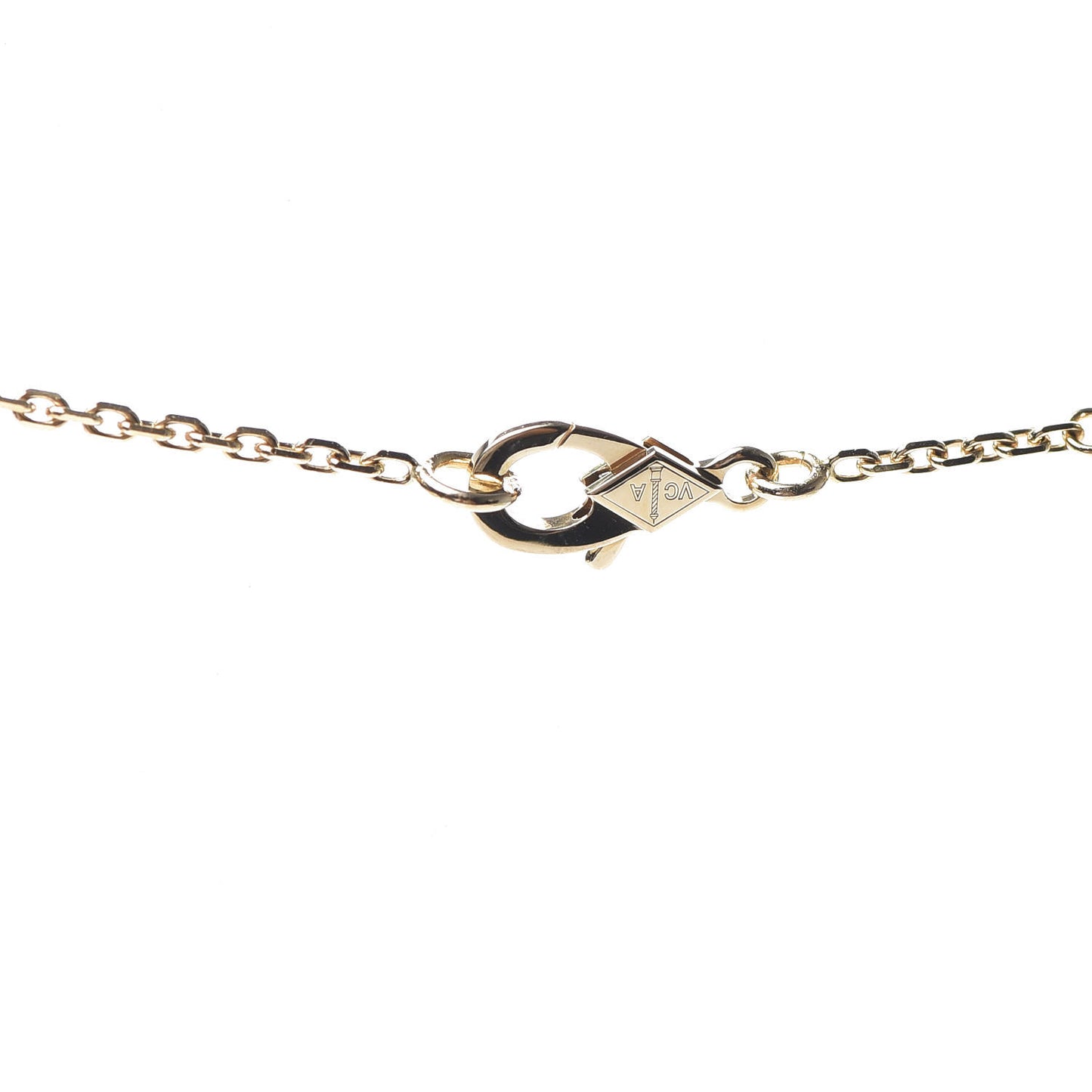18K Yellow Gold Mother of Pearl Vintage Alhambra Pendant Necklace