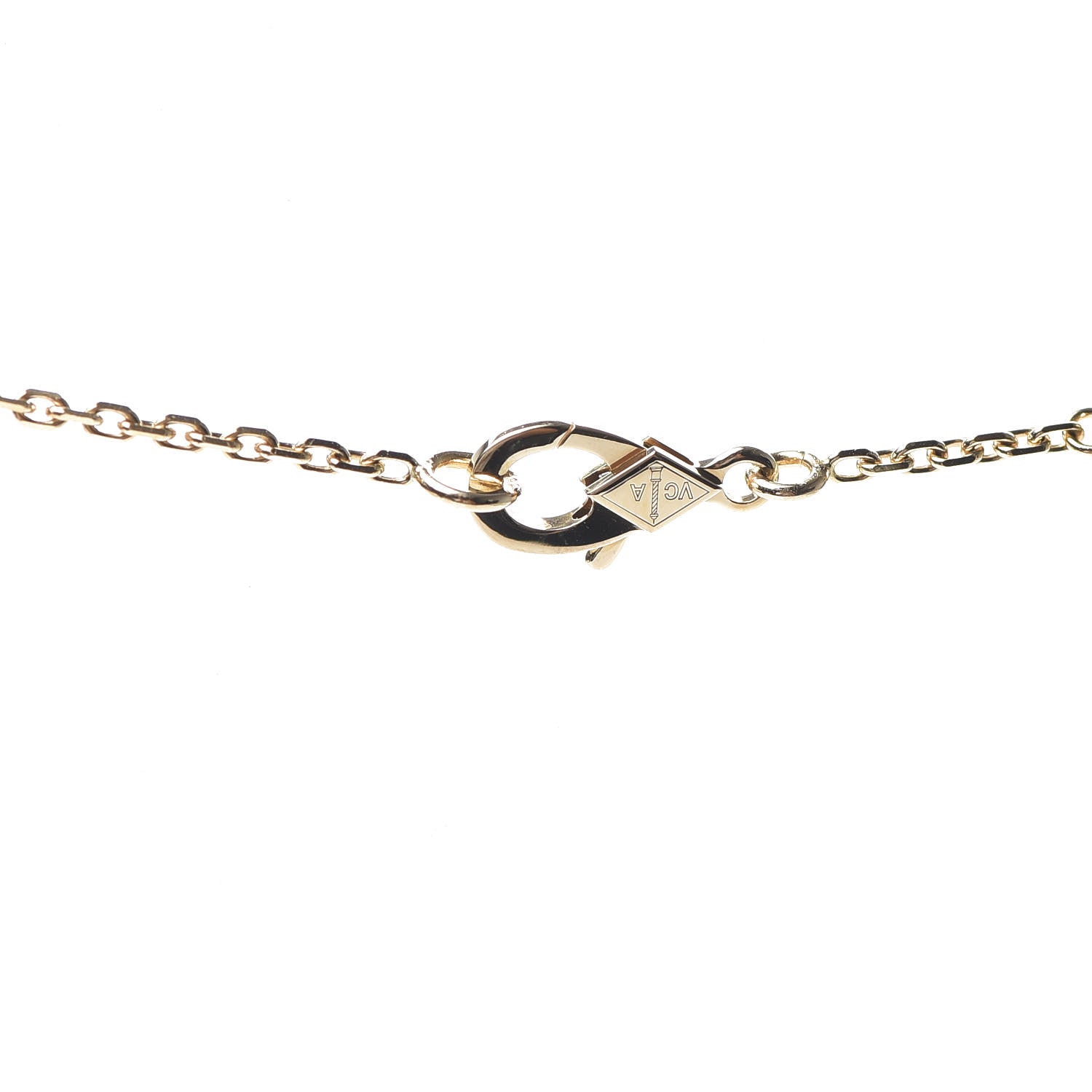 Van Cleef & Arpels 18K Yellow Gold Mother of Pearl Vintage Alhambra Pendant Necklace 4 of 8